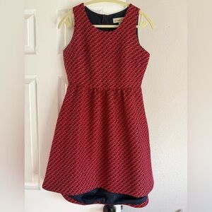 Red and Navy patterned dress - like new!